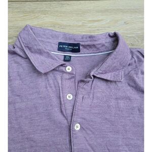 Peter Millar golf performance polo shirt heathered purple 2xl